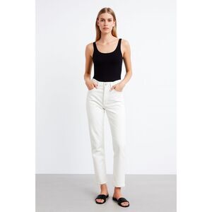 TRAVE White Constance Big Empty Denim Pants Jeans Trousers  Women's Size 25